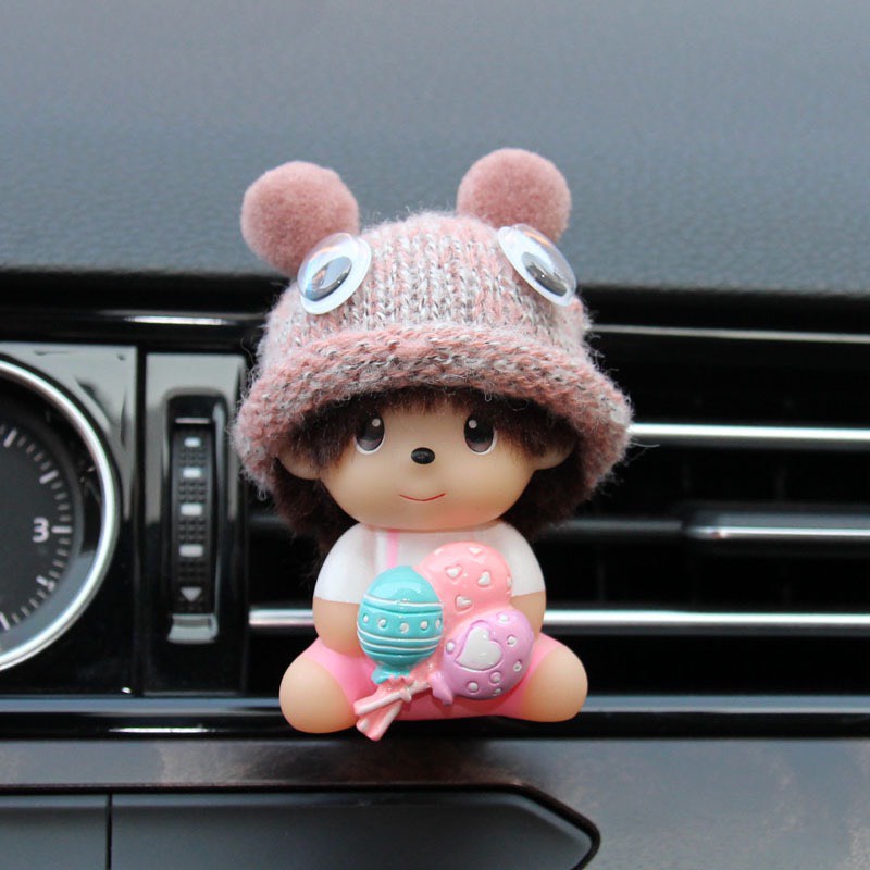 Trang trí cửa gió tinh dầu thơm ô tô búp bê dễ thương - Trang trí khe gió điều hòa xe ô tô