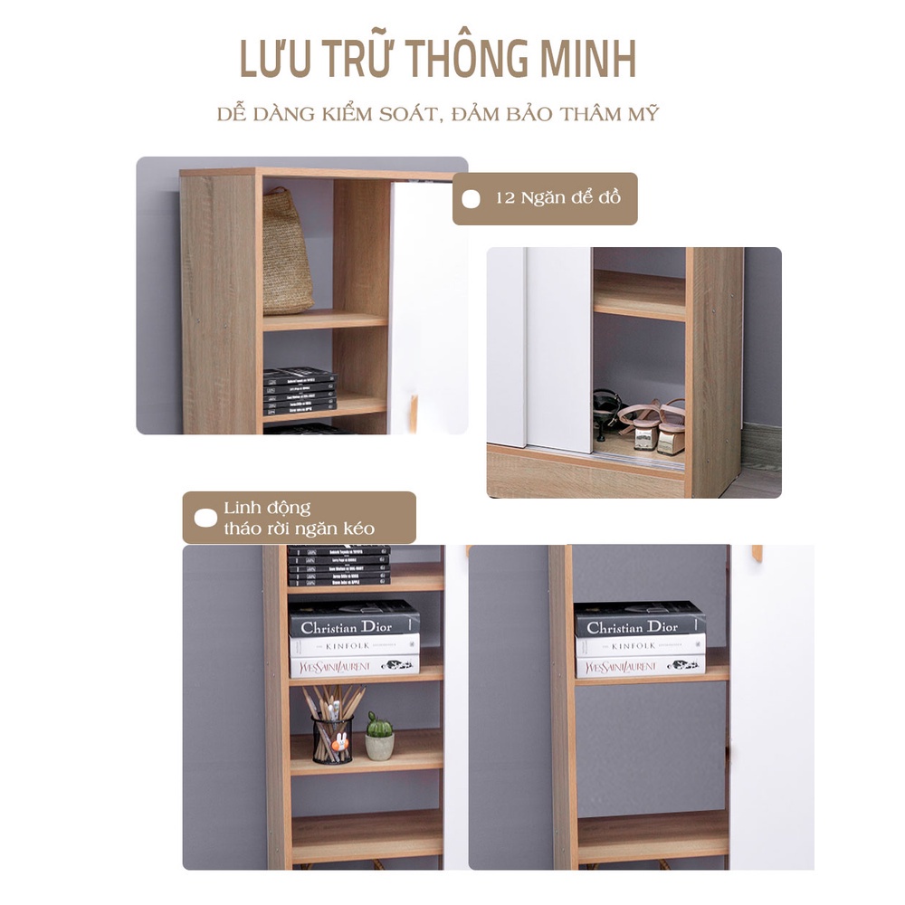 Tủ cánh lùa đựng đồ để quần áo, tú xách, giày dép đa năng - GP151