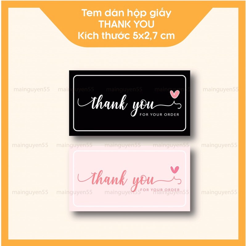 Combo 70 tem dán Thank You mới nhất