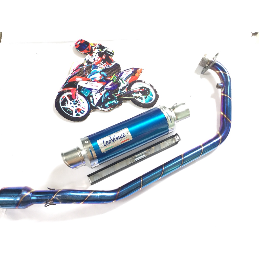 Pô leovince XANH cổ titan GẮN NHIỀU LOẠI XE