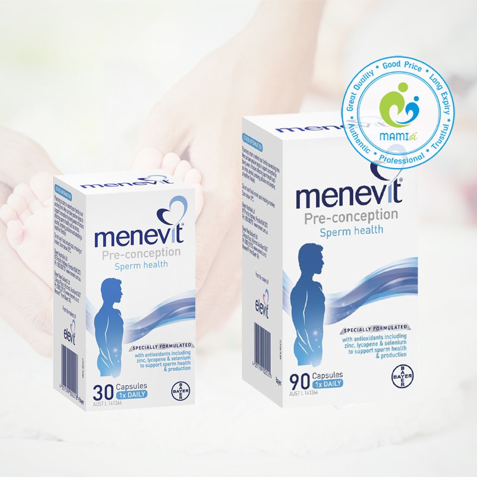 Viên uống Menevit pre-conception, Úc  nâng cao chất lượng tinh trùng, giảm vô sinh cho nam giới