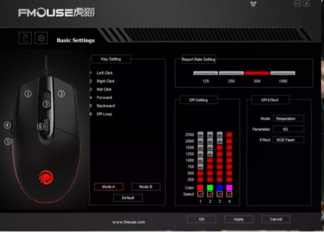 🍥Chuột Gaming  FMOUSE ( Trắng ) F102 Led RGB có phần mềm Macro tùy chỉnh DPI