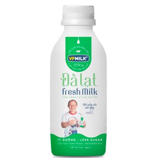 10 chai Sữa tươi thanh trùng VPMilk Đà Lạt Fresh Milk - Ít Đường dành cho mọi lứa tuổi (200ml và 450ml)
