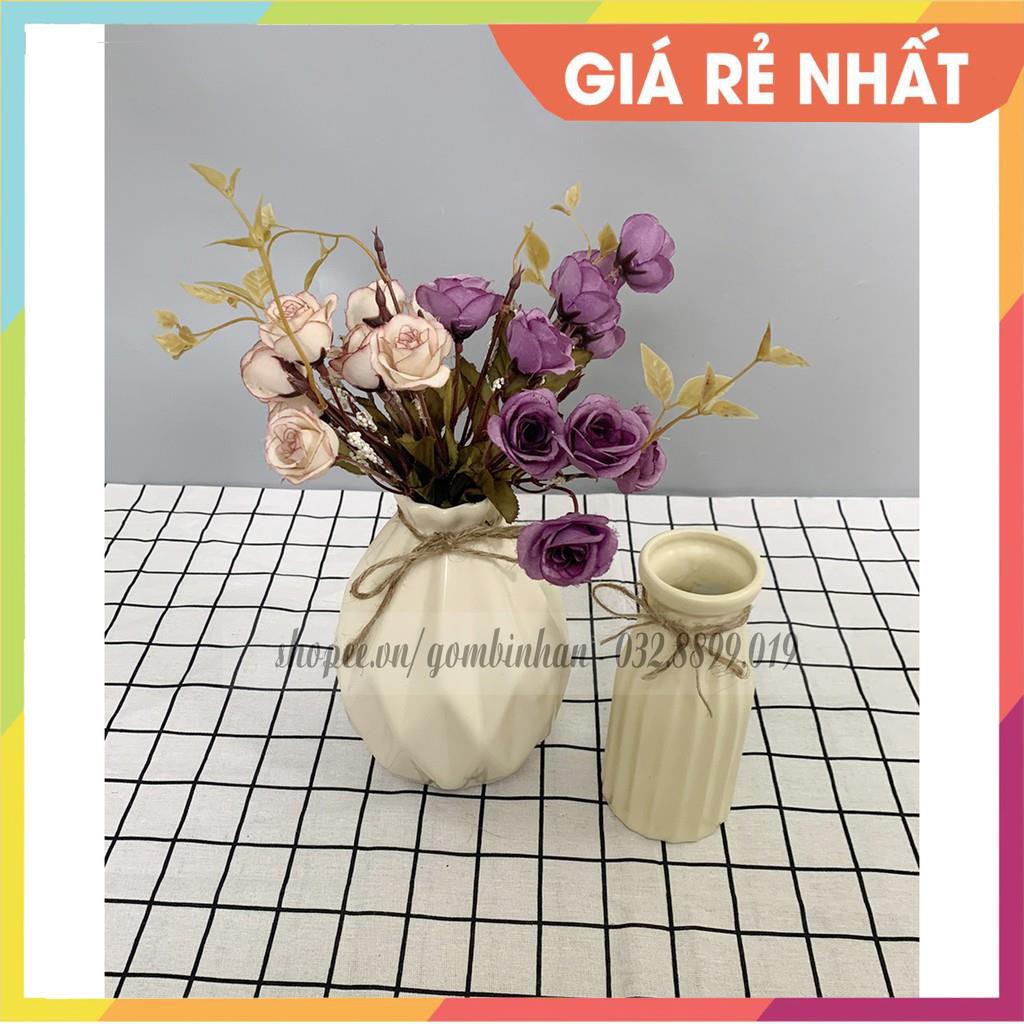 (SIÊU XINH - SET 3 LỌ HOA TRƠN) Bán bình lọ hoa gốm sứ cắm trang trí phòng bày nghệ thuật giá rẻ đẹp nhất!