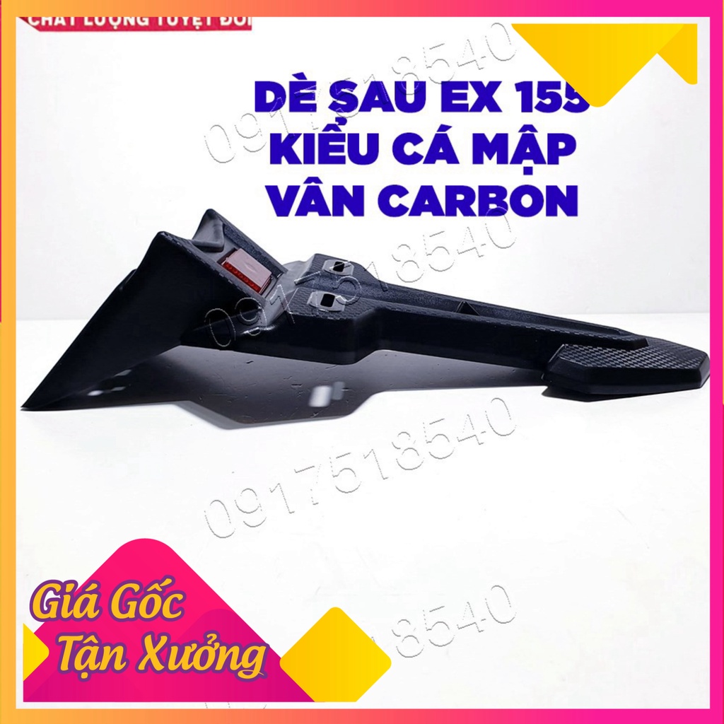 Dè Sau Ex 155 - Exciter 155 Kiểu Cá Mập Vân Carbon (Ảnh Sp thật)