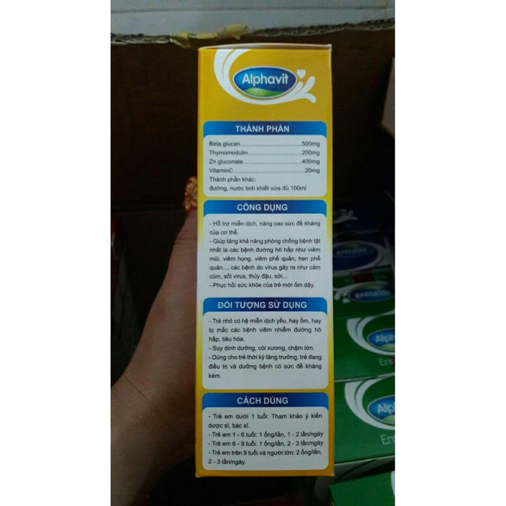 Alphavit tăng cường miễn dịch - TĂNG SỨC ĐỀ KHÁNG - NGUYÊN LIỆU NHẬP KHẨU MỸ - HỘP 20 ỐNG NHỰA