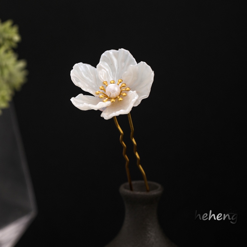 Set 3 Kẹp Tóc Hoa Trắng Thanh Lịch Cho Nữ