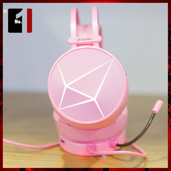 Tai Nghe Nhạc Headphone Gaming Chụp Tai DAREU EH722X Màu Hồng Led RGB Tai Nghe Game Thủ Có Mic Máy Vi Tính Laptop Pc