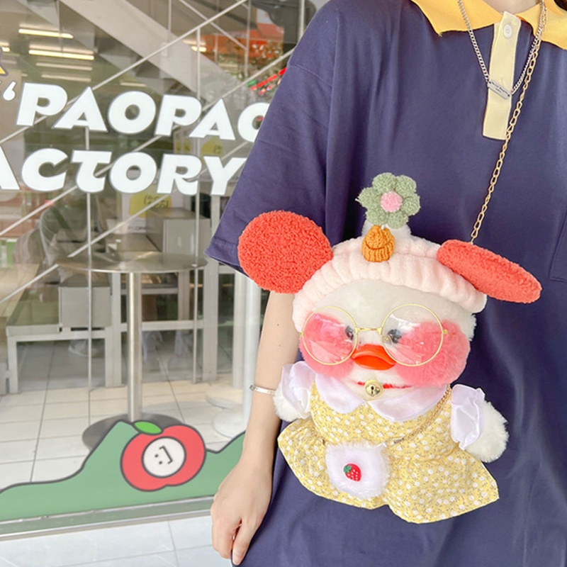 Túi Đeo Chéo Hình Chú Vịt Hoạt Hình Nhồi Bông Đáng Yêu