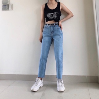 Quần trơn lai cắt