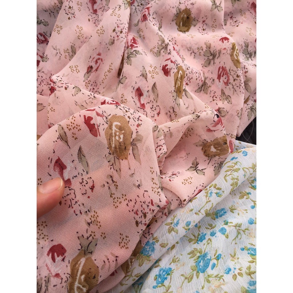 🍀🍀Voan chiffon. Mẫu này sờ chất mướt, mềm mịn lắm ạ. Màu hồng cute phô mai que | BigBuy360 - bigbuy360.vn