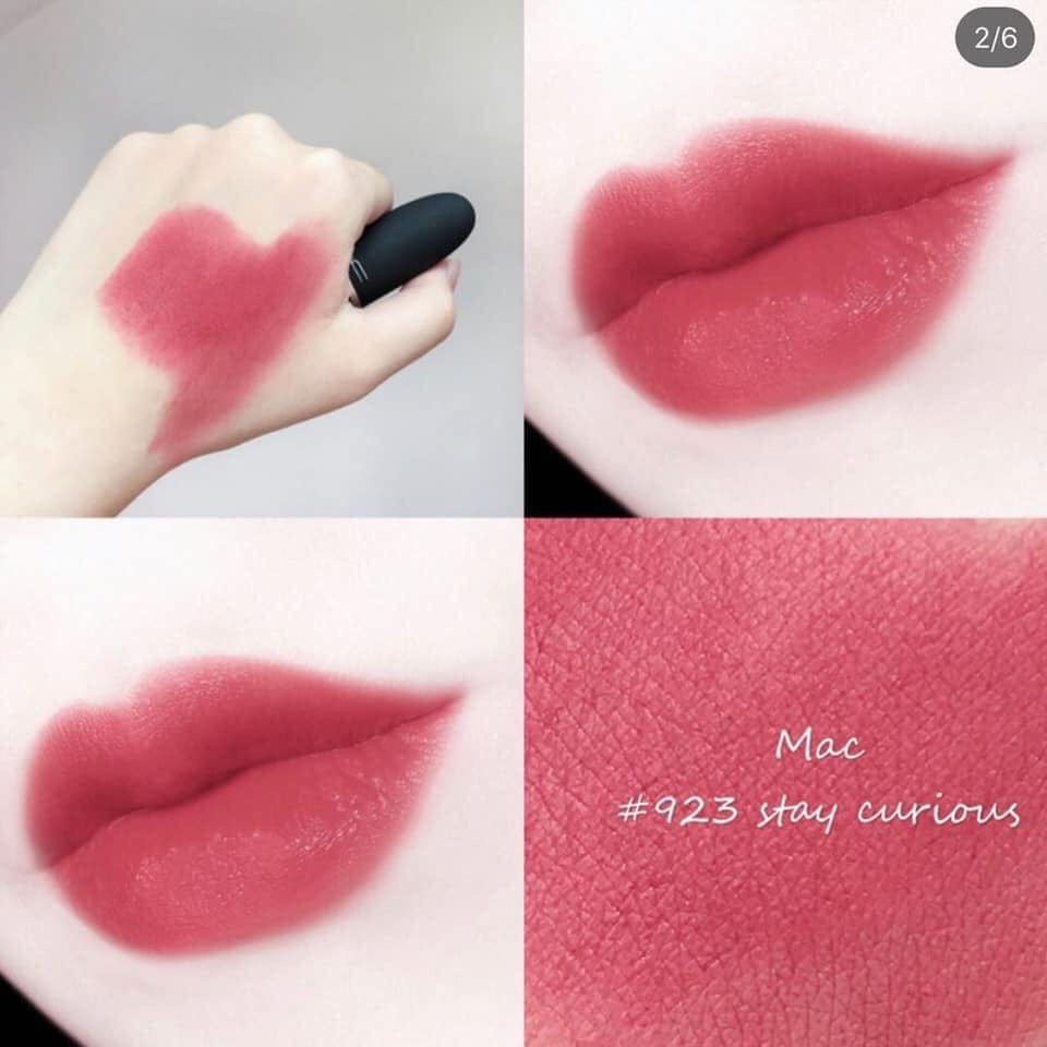 Son MAC Powder Kiss Màu 923 Stay Curious Đỏ Cam Đất