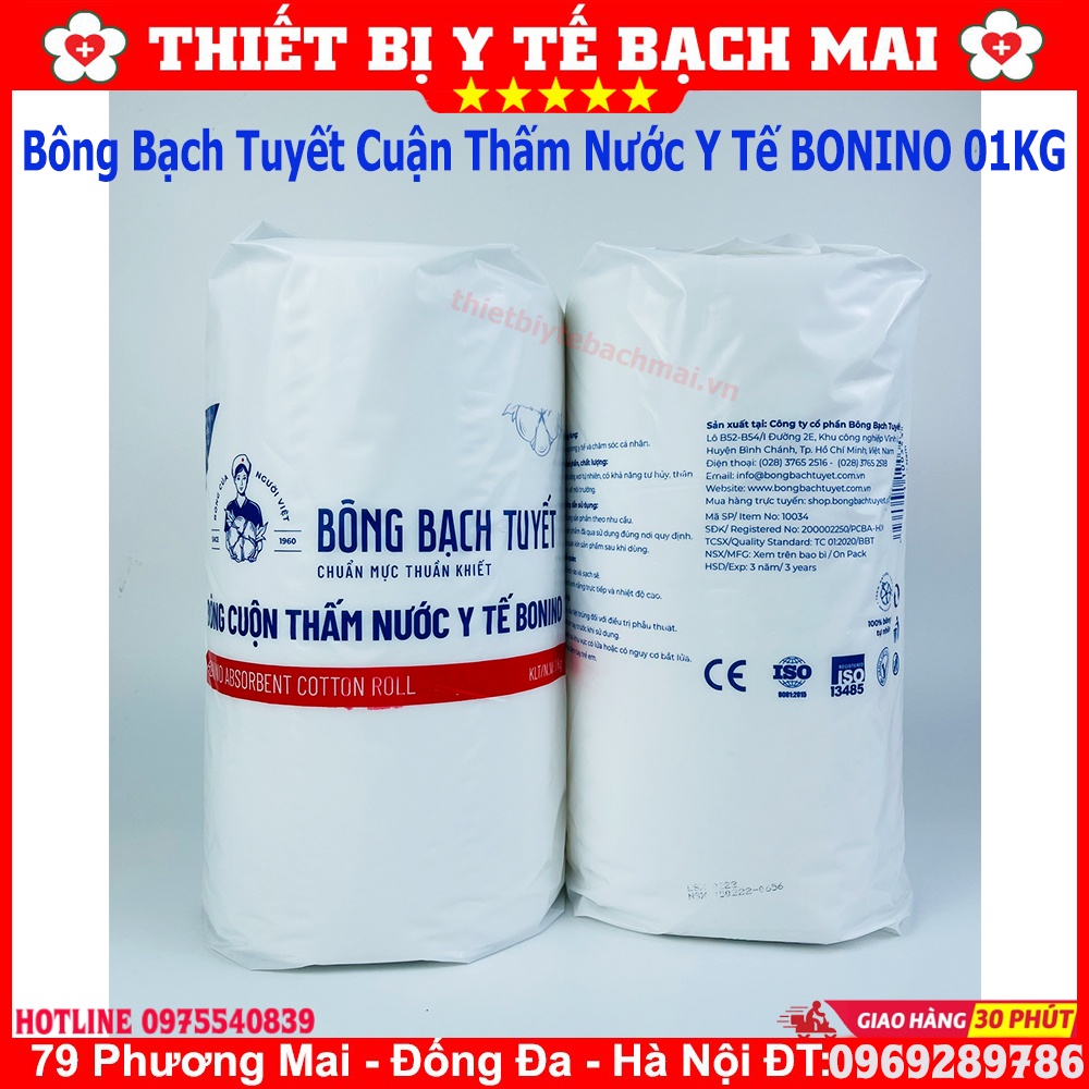 Bông Cuận 1kg Bông Y Tế Bạch Tuyết