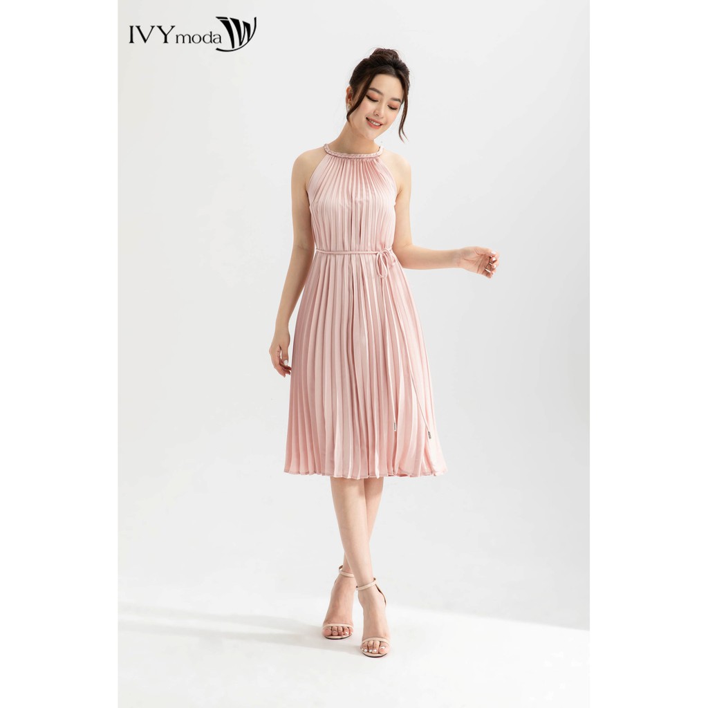 Đầm xếp ly cổ yếm nữ IVY moda MS 41M6335 | BigBuy360 - bigbuy360.vn