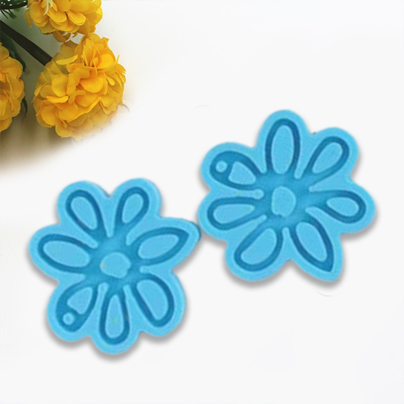 Set 2 khuôn silicon đúc nhựa epoxy họa tiết bông hoa dùng làm phụ kiện trang sức thủ công cho hoa tai/ dây chuyền