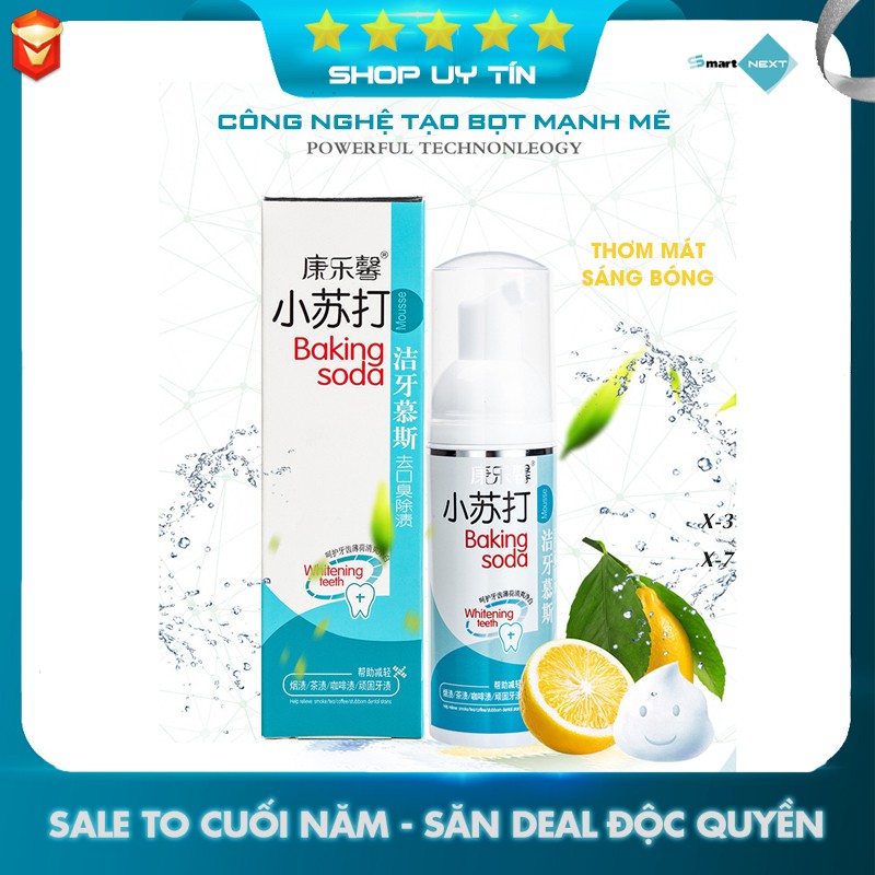 Kem đánh răng Baking Soda siêu bọt làm trắng răng tự nhiên, hơi thở thơm mát - Dạng bọt thẩm thấu sâu -Tiết kiệm hơn