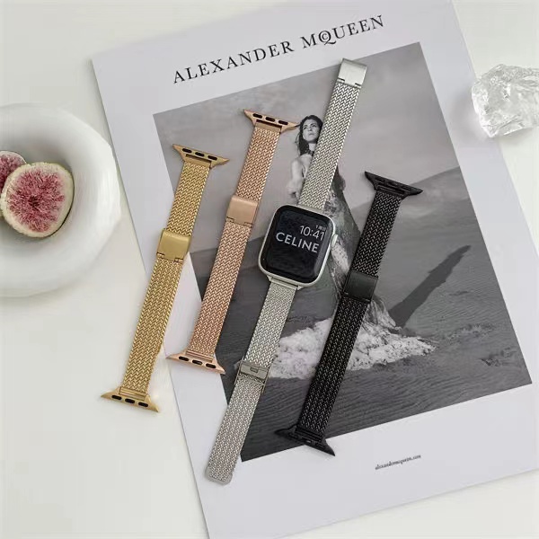 Dây Đeo Bằng Thép Không Gỉ Cho Đồng Hồ Thông Minh Apple Watch Band 7 6 SE 5 4 44mm 42mm Series 2 3 38mm 40mm