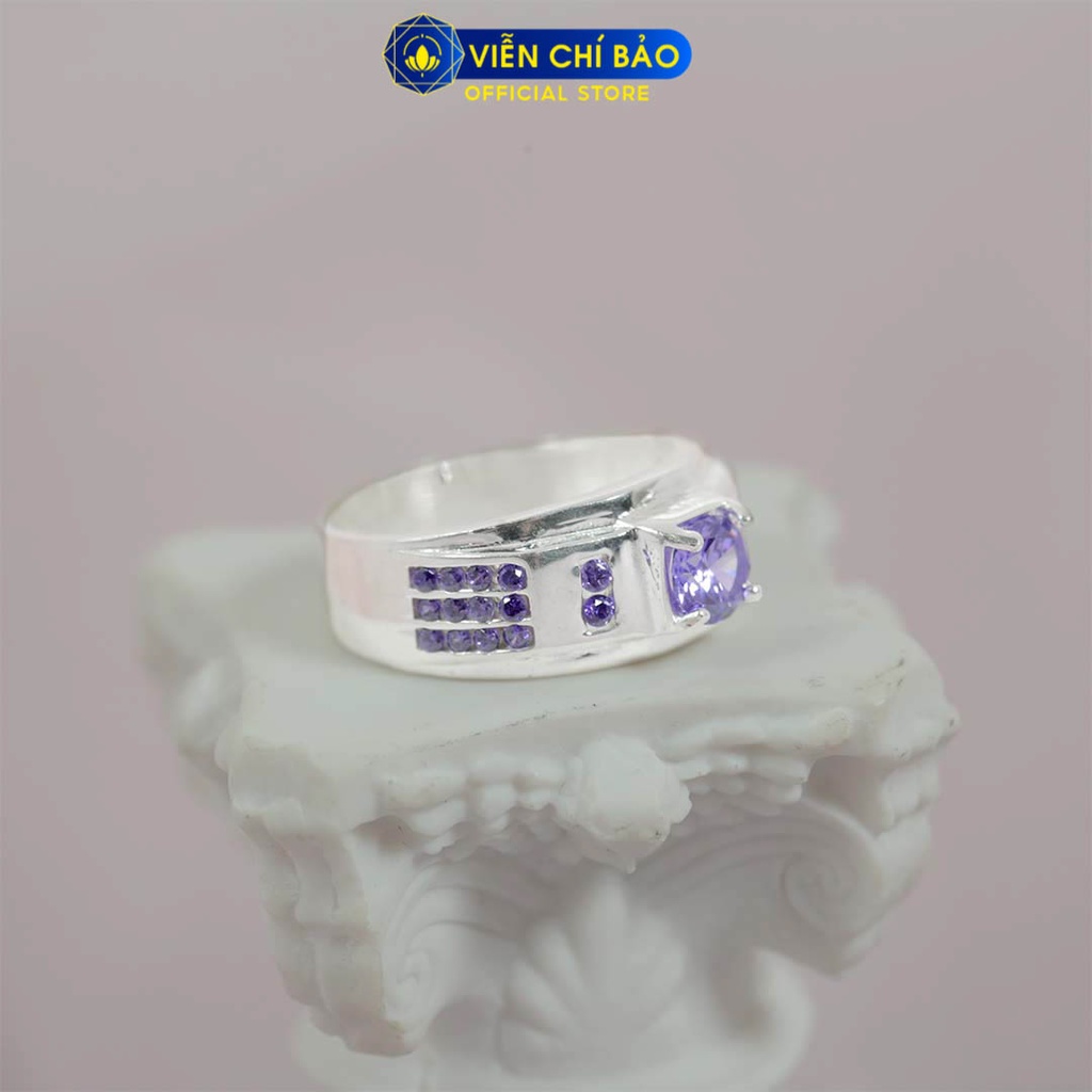 Nhẫn bạc nam thuỷ chung tím chất liệu bạc 925 thời trang phụ kiện trang sức Viễn Chí Bảo N700173