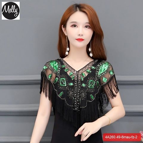 Áo Choàng Tua Rua Hàng HongKong Cao Cấp - Thời Trang Trung Niên U40, U50, U60