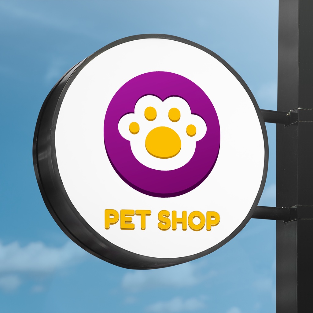 Mẫu thiết kế logo giá rẻ hình chân chó cho pet shop, cửa hàng thú cưng
