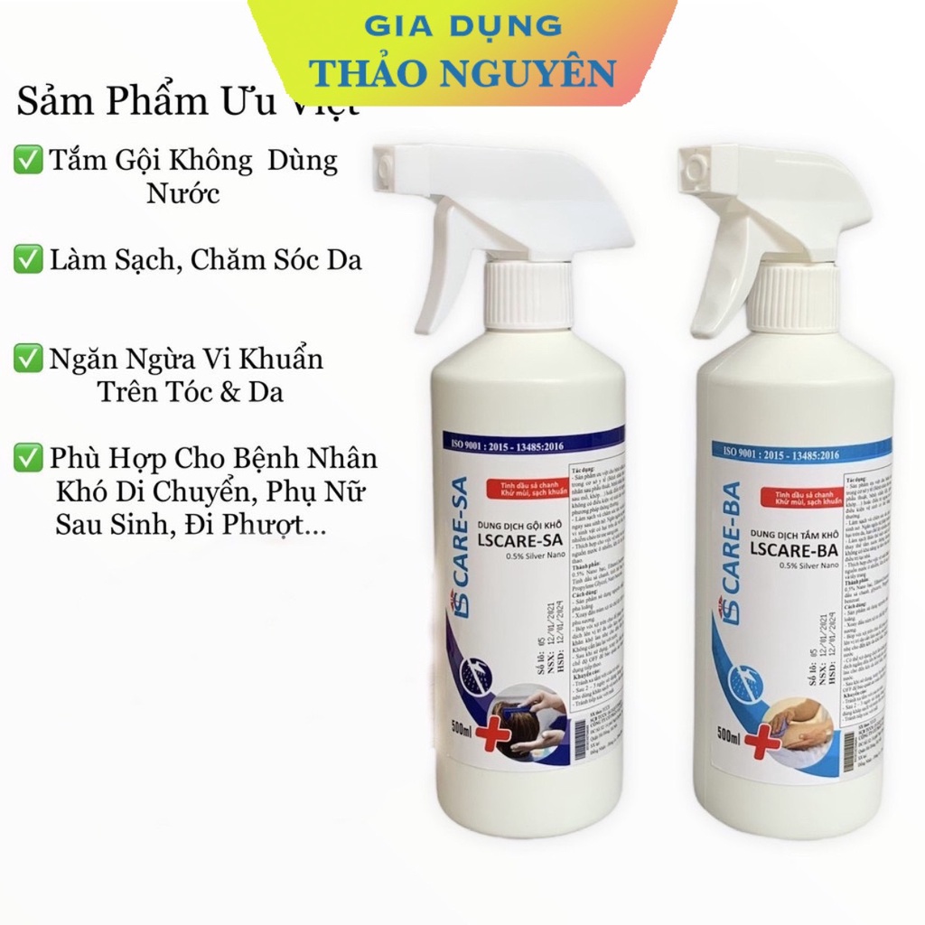 Dung Dịch Gội và Tắm Khô ISCARE - LSCARE Làm sạch thân thể cho người già, phụ nữ sau sinh, bệnh nhân sau phẫu thuật