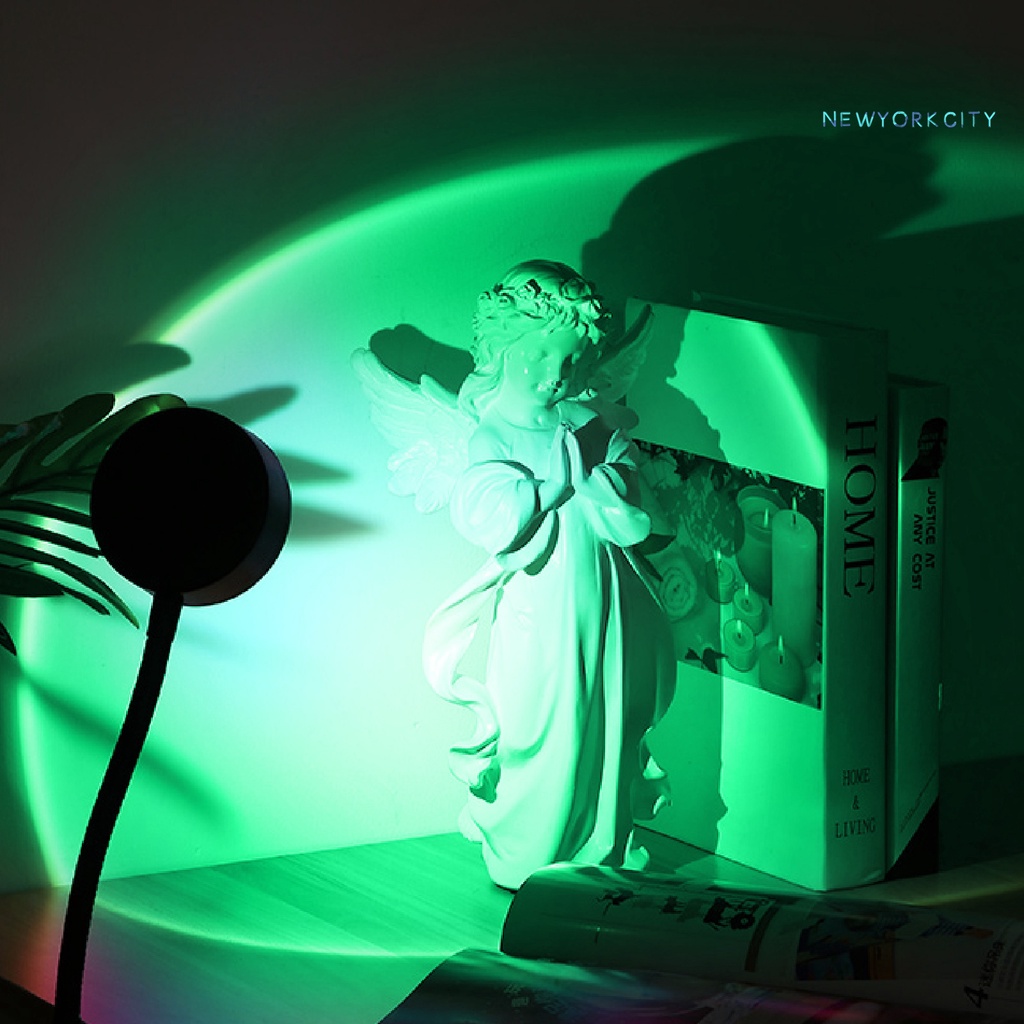 Bộ Đèn Chiếu Màu Cầu Vồng RGB Sạc Cổng USB Điều Khiển Từ Xa