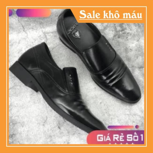 [Sale 3/3] Giày Công Sở Nam Da Bò Độn Đế 6cm Bảo Hành 12 Tháng Sale 11