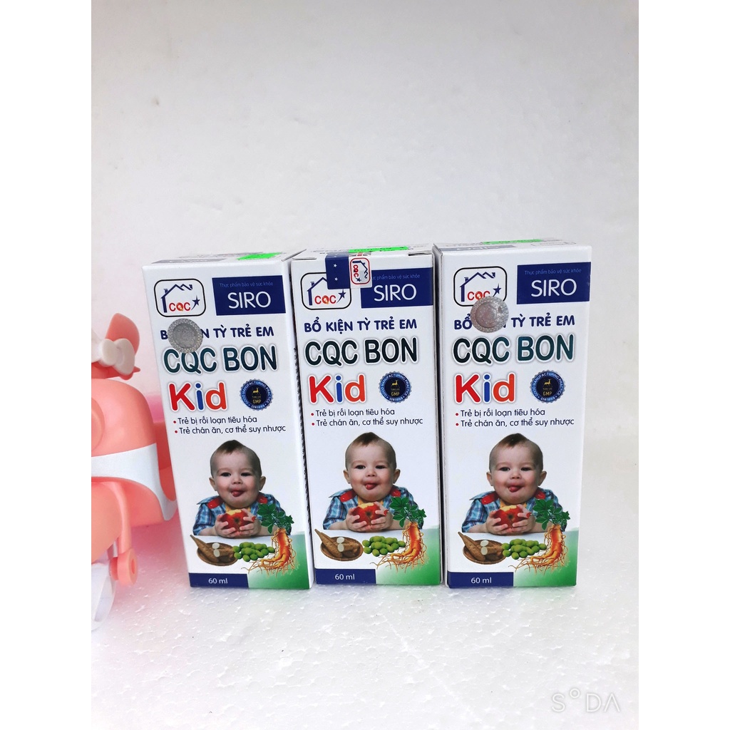 Siro bổ kiện tỳ trẻ em CQC BON Kid, hỗ trợ tăng cường tiêu hóa, giúp ăn ngon miệng; hỗ trợ tăng cường sức khỏe