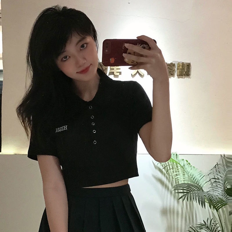 Áo Sơ Mi Lửng Tay Dài Có Cổ Dáng Ngắn Màu Trơn Và Tinh Khiết Mới Dành Cho Bạn Nữ