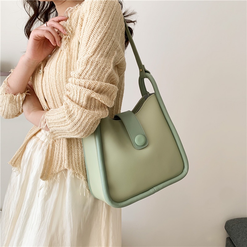 Túi Tote Nhỏ Đeo Chéo Màu Trơn Phong Cách Phương Tây Thời Trang Mùa Xuân 2022 Cho Nữ