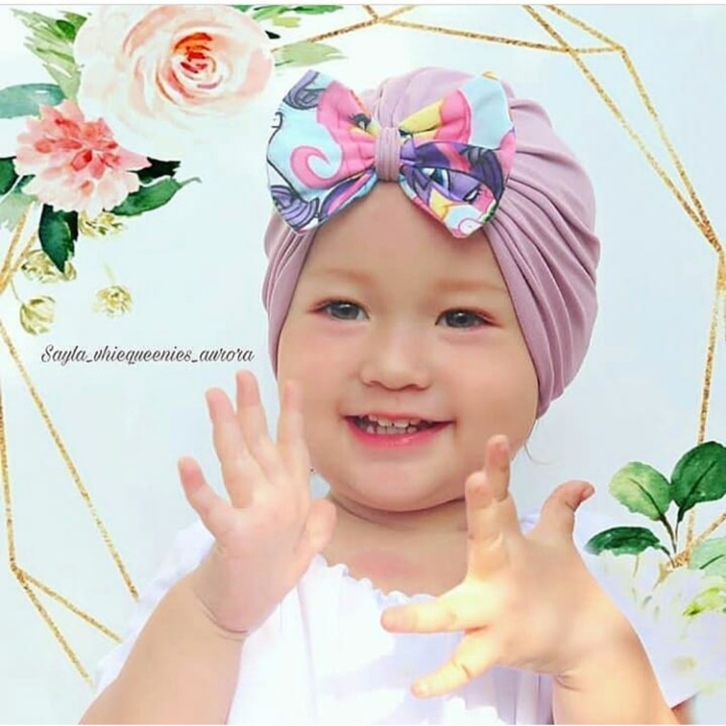 Khăn Turban Thắt Nơ Xinh Xắn Cho Bé Sơ Sinh