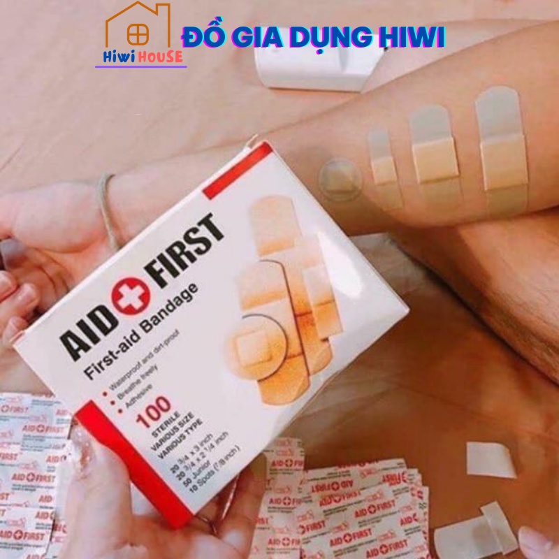 Băng Gâu Y Tế Hộp 100 Miếng - Băng Gạc Y Tế Dán Vết Thương