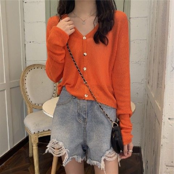 HIIXIIVI Áo Khoác Cardigan Tay Dài Phong Cách Hàn Quốc Thời Trang Cho Nữ 2022