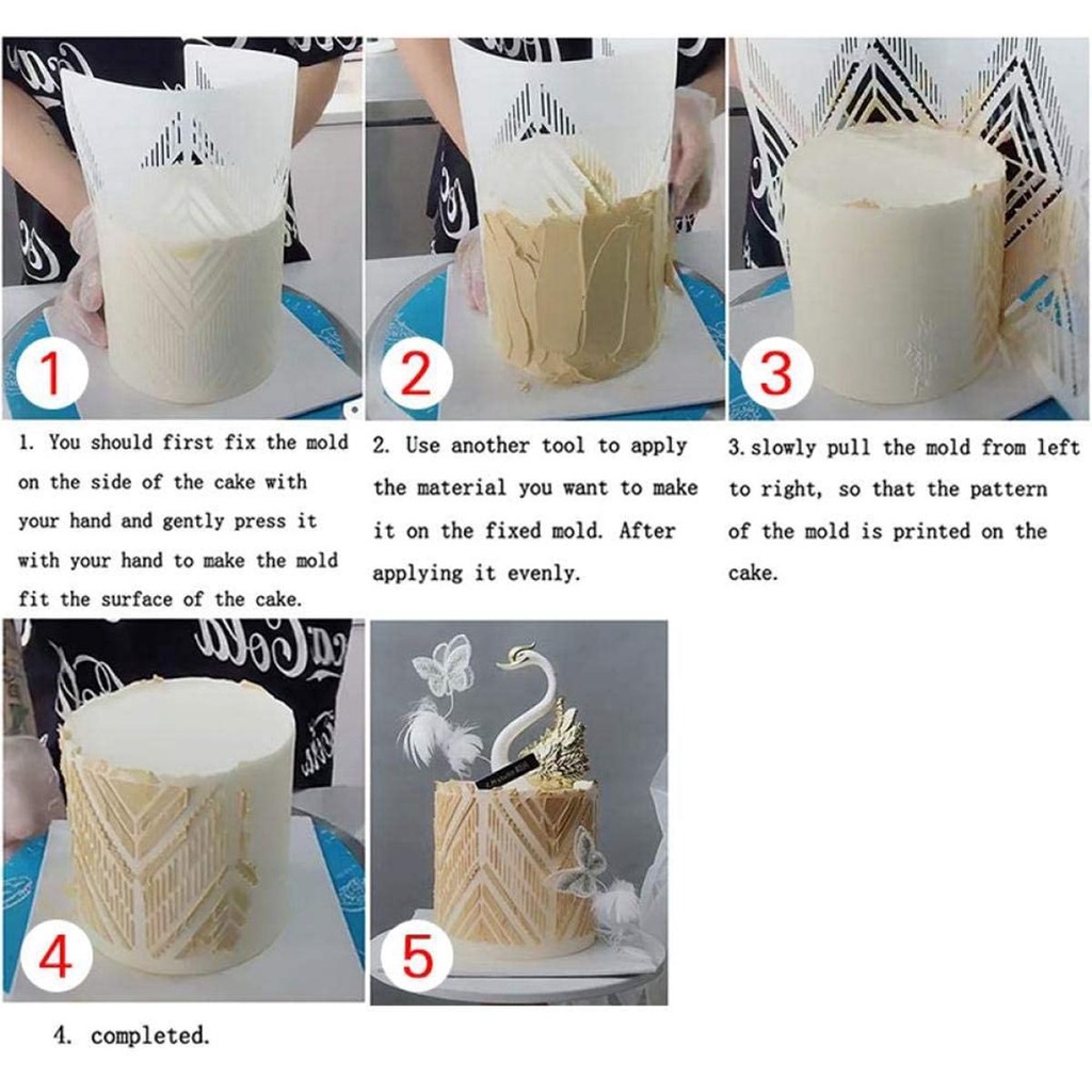 Set 4 Khuôn Tạo Họa Tiết Trang Trí Bánh Bằng Nhựa