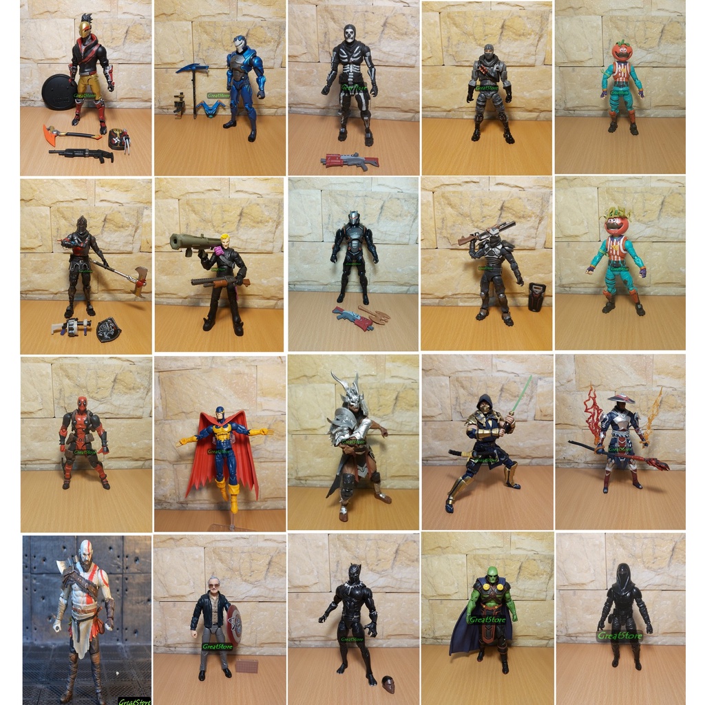 Mô hình Nhân Vật Fortnite, Mortal Kombat, Deadpool, Karatos, Captian, Star War 1:12 Action Figure cử động được