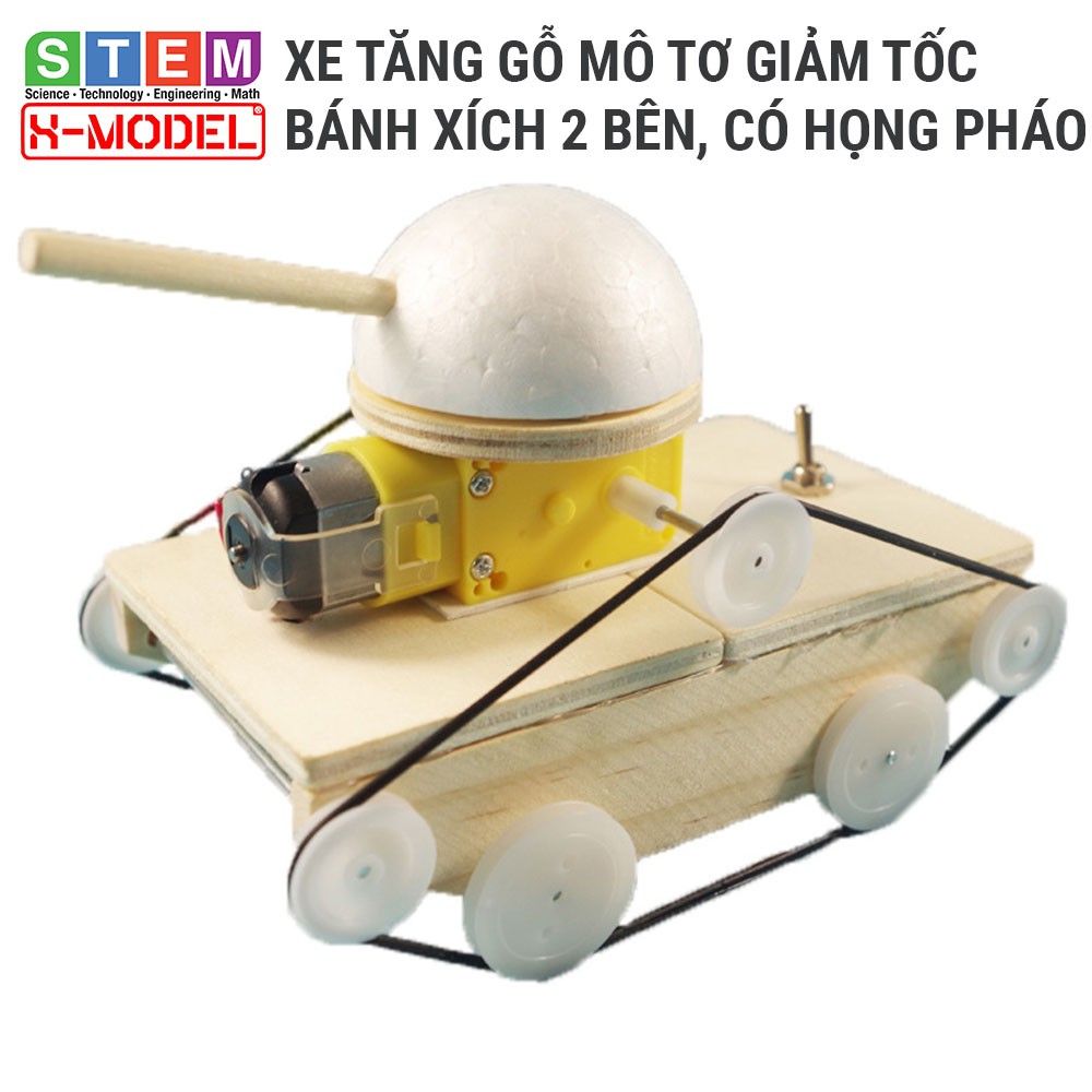 Đồ Chơi Thông Minh STEM Xe tăng gỗ leo dốc có khả năng vượt địa hình ST6 X- MODEL cho bé  Đồ chơi giáo dục tự làm DIY