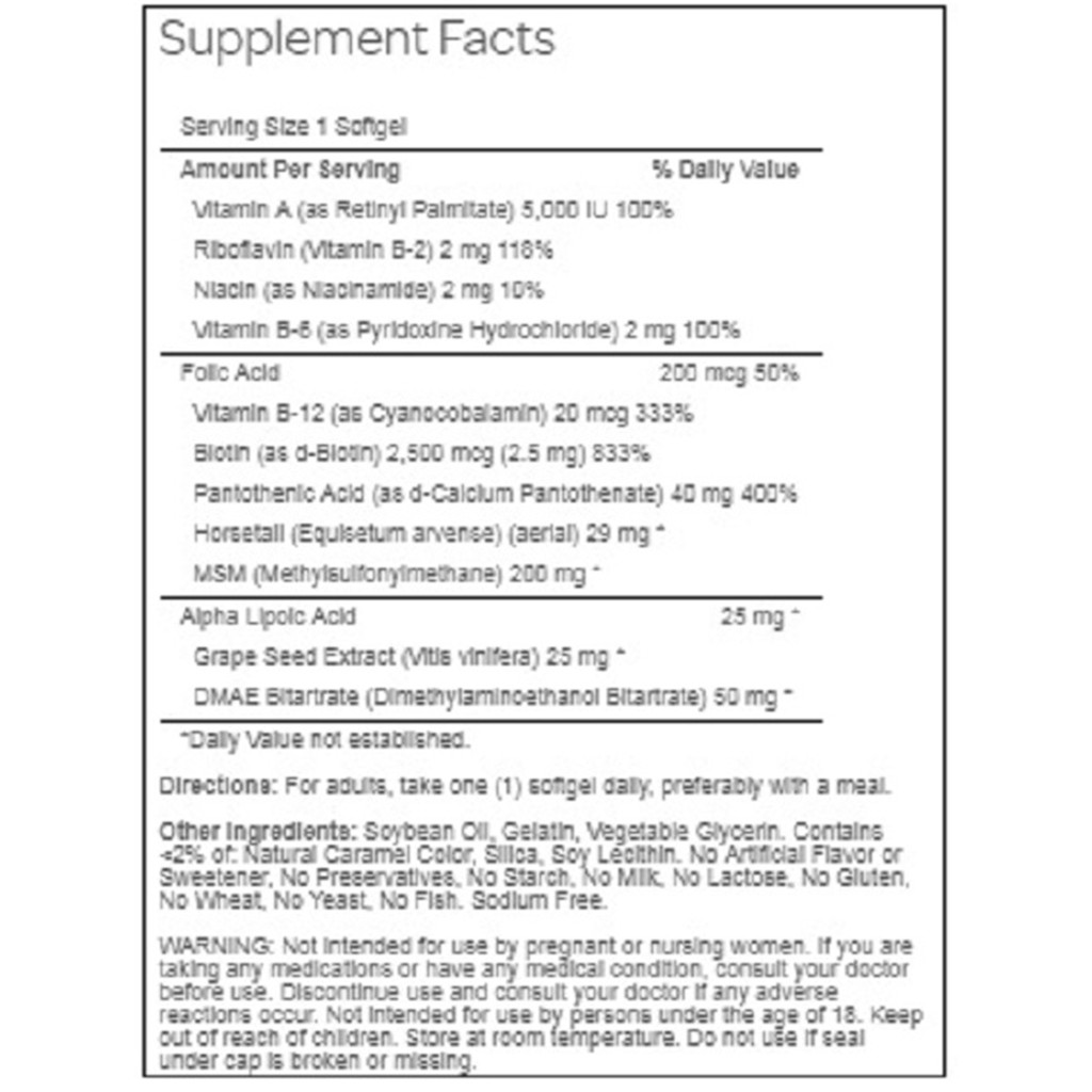 Giảm mụn trứng cá, giảm nhờn cho da dầu và mụn, giúp mọc tóc, đẹp da Puritan's Pride Hair, Skin & Nails 60 viên