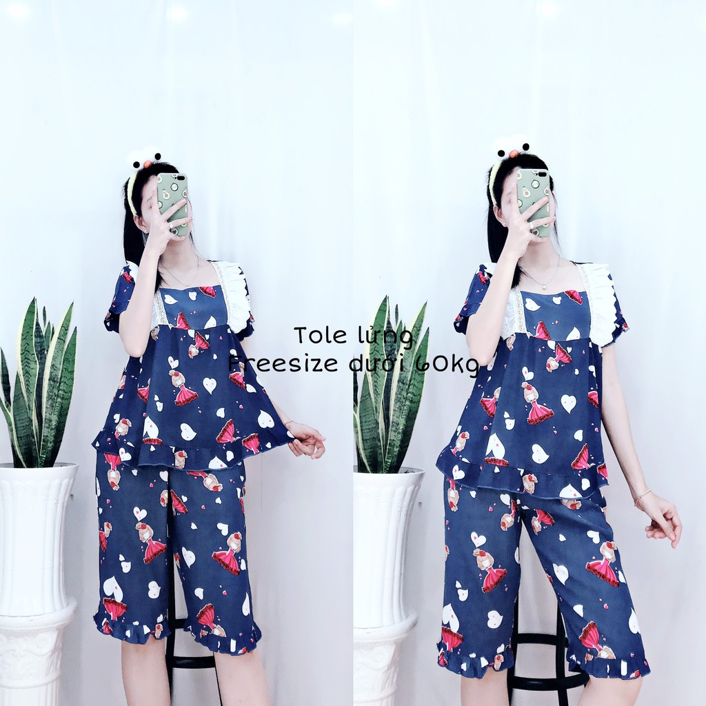 Đồ Bộ Pijama Mặc Nhà Nữ Ngắn Lụa Cực Xinh Mùa Hè | BigBuy360 - bigbuy360.vn