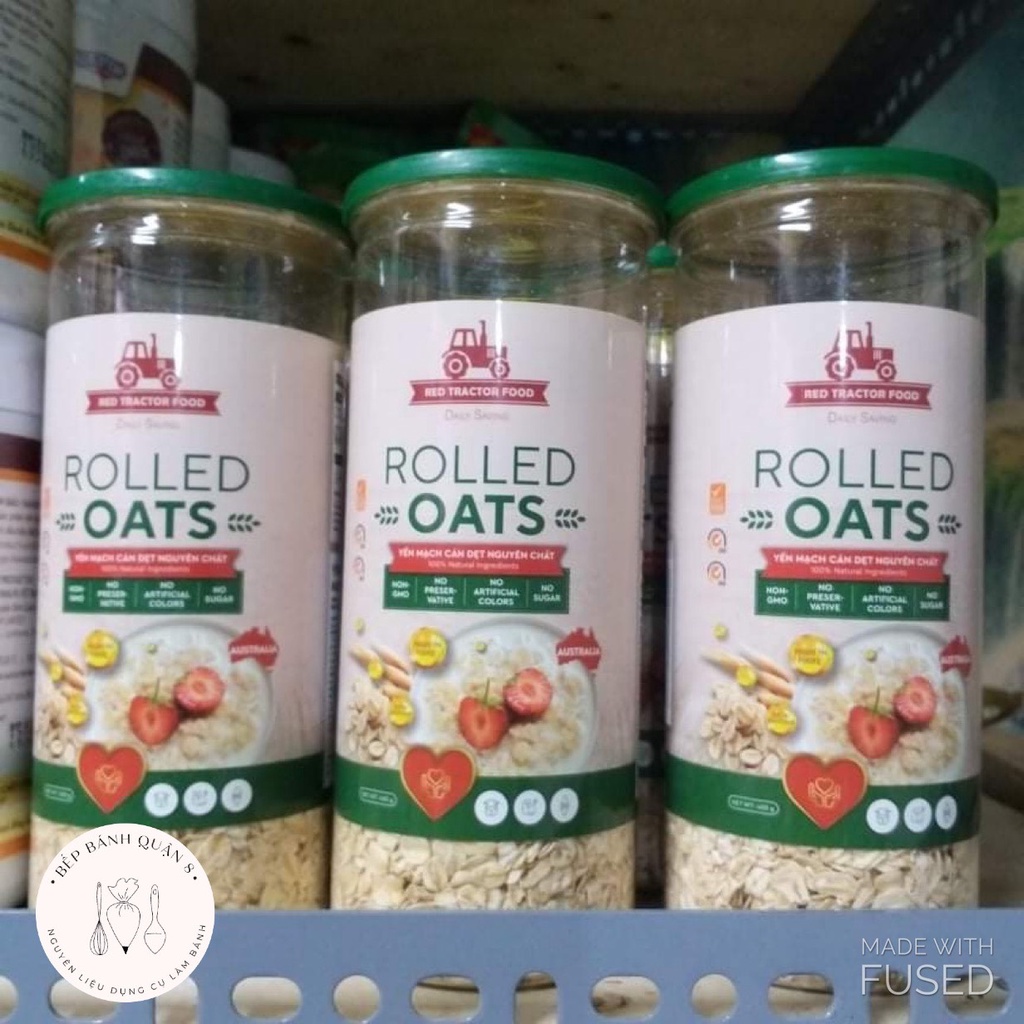 Yến mạch cán dẹt nguyên hạt của Úc Red Tractor Food Rolled Oats 400g