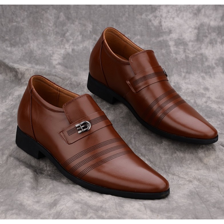 Giày nam công sở da bò tăng chiều cao ISHOESVN IS219