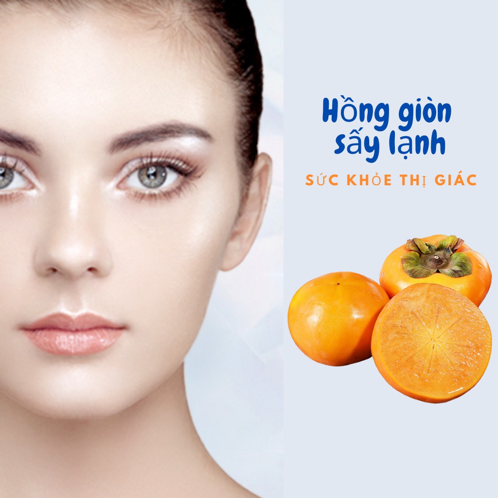 Hồng giòn thái lát sấy lạnh - Trọng lượng 250 gram - Hàng loại 1