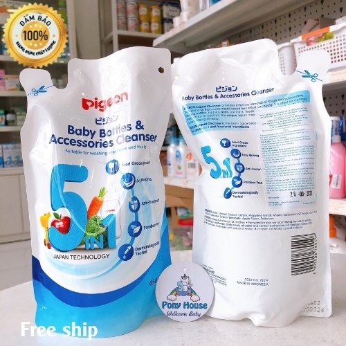 Nước Rửa Bình Sữa Pigeon - Nước Rửa Bình Sữa Và Rau Củ An Toàn Cho Bé 500ML Mẫu Mới (Nhập khẩu chính hãng)