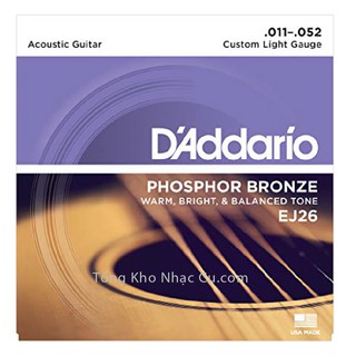 Dây đàn acoustic guitar d'addario ej26 chính hãng