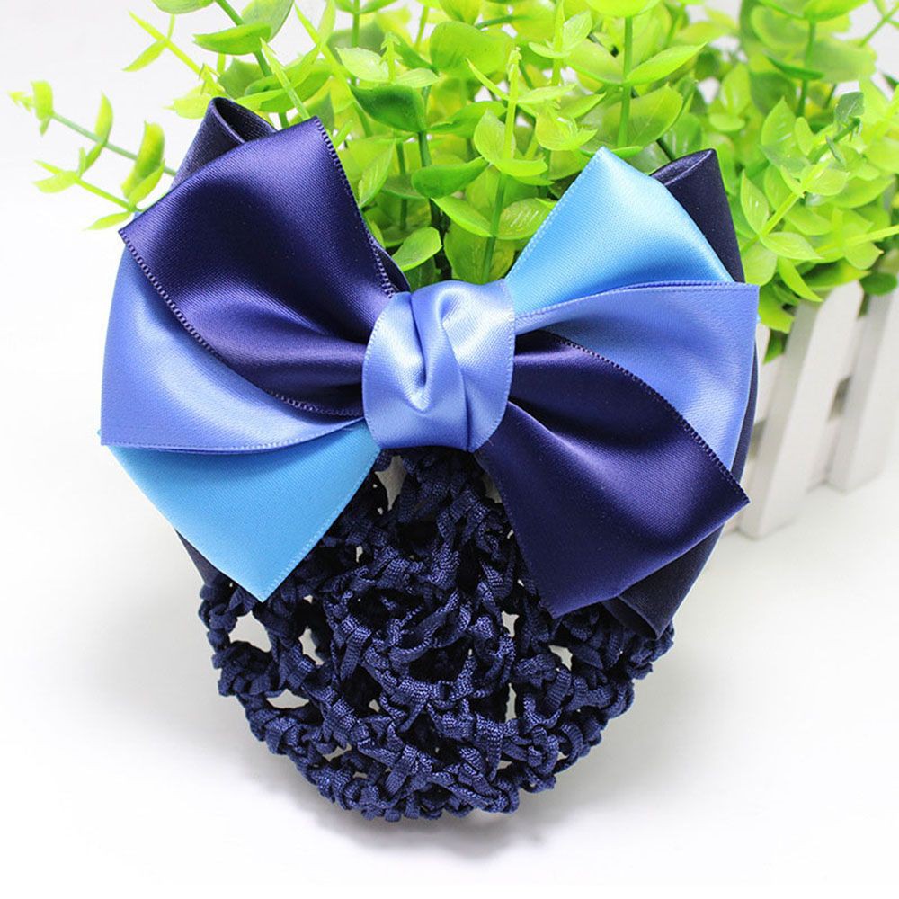 Kẹp Lưới Búi Tóc Đính Nơ Vải Satin