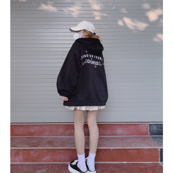 [ ẢNH THẬT ] ÁO KHOÁC NỈ MÈO DORIS ĐEN FORM RỘNG UNISEX (ẢNH THẬT Ở CUỐI) | BigBuy360 - bigbuy360.vn