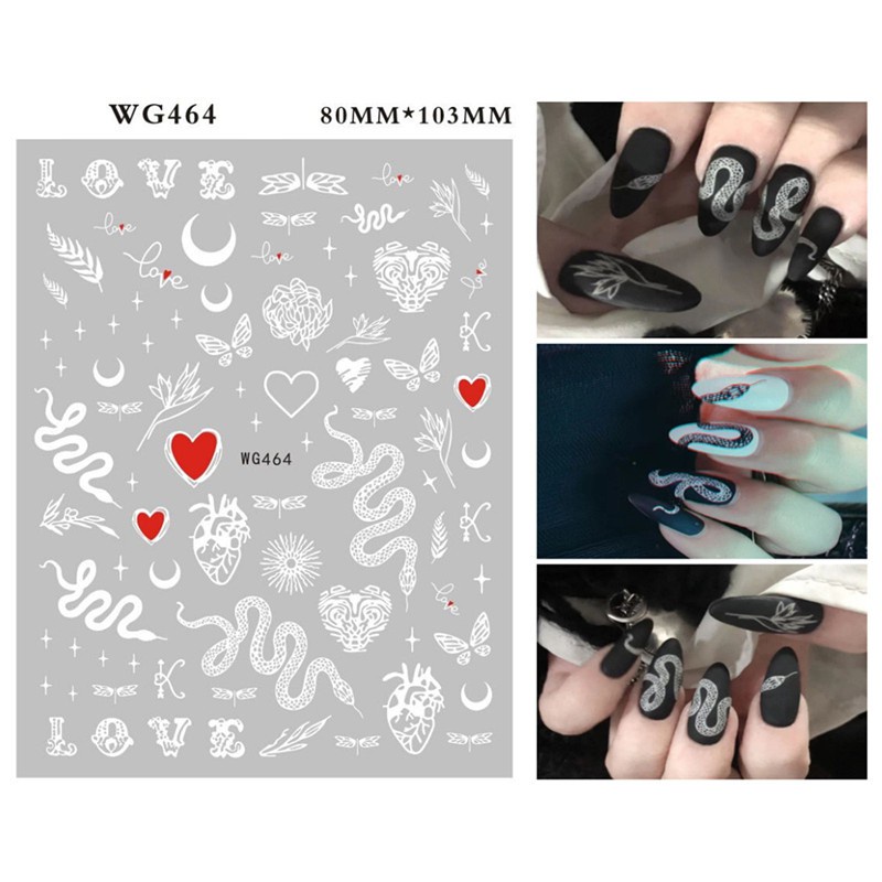 Miếng Dán Trang Trí Móng Tay Họa Tiết Da Rắn/ Bươm Bướm Xinh Xắn DIY