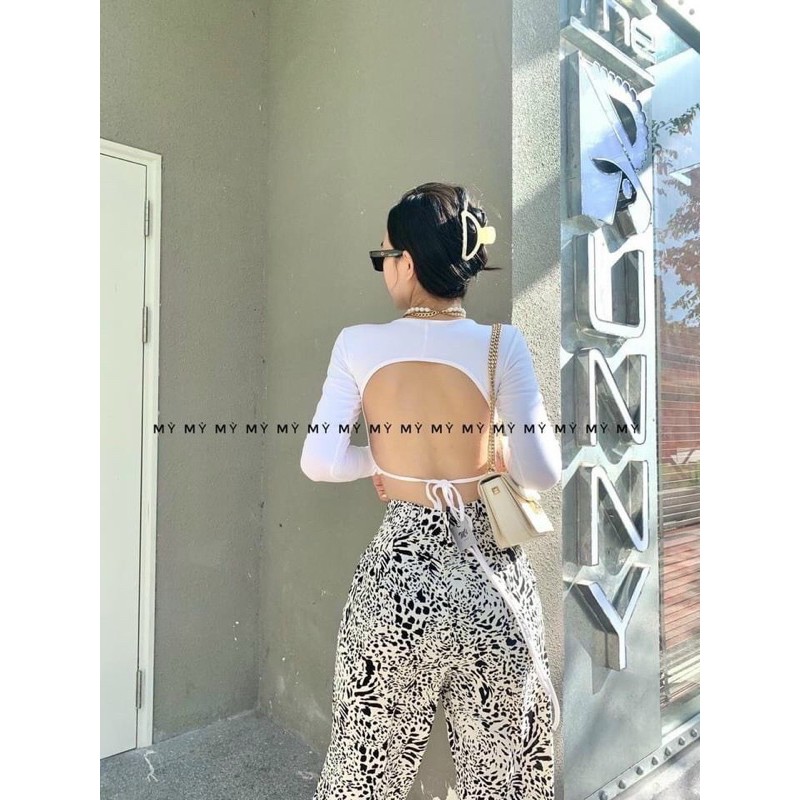 set quần áo croptop dây hở lưng_fom suông thoải mái | BigBuy360 - bigbuy360.vn