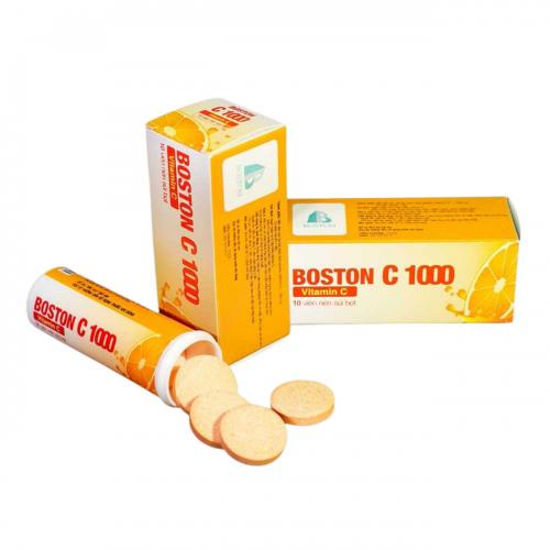 Viên sủi vitamin C 1000 Boston Tuýp 10 Viên - Hỗ trợ tăng cường sức đề kháng, ngăn ngừa cảm cúm