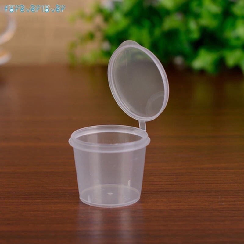 100 Hộp nhựa tròn liền nắp chịu nhiệt 2oz 60ml