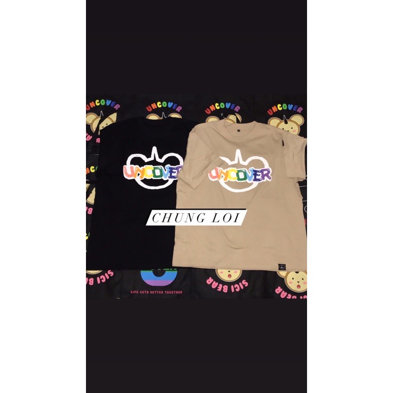 Tee basic đen Uncover chính hãng/Áo thun nam nữ